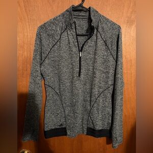 Adidas Grey and Black Quarter-Zip